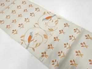 アンティーク　鳥に花唐草模様織出し袋帯（材料）